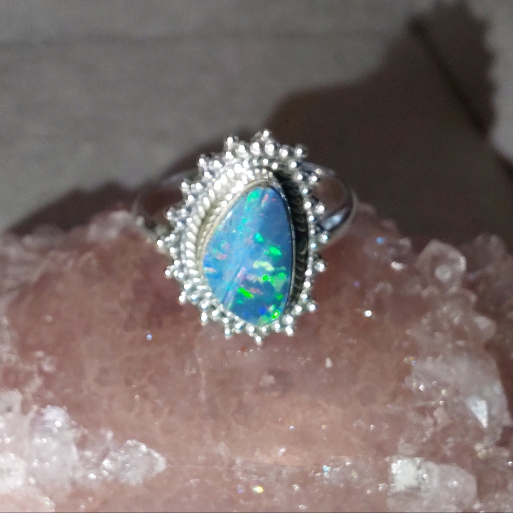Australian Opal Silver Ring - Picture 2 of 13
